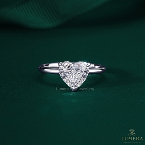 Bague de fiançailles personnalisée en diamant de laboratoire taille cœur, or 14K 18K, solitaire, fabricant de bijoux fins, vente en gros - Product Image 6