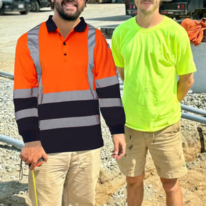Camiseta reflectante de alta visibilidad para trabajo en carretera, manga larga, top de seguridad para hombre, ropa de trabajo de alta visibilidad neón para trabajo de día o de noche. - Product Image 6
