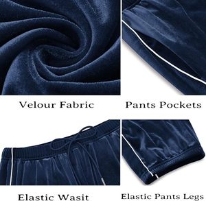 Custom Winter Solid <b>Velour</b> <b>Tracksuit</b> <b>Mens</b> Full Zip Velvet Jacket and Jogger Sweatpants Set Two Piece Leisurewear - Product Image 2