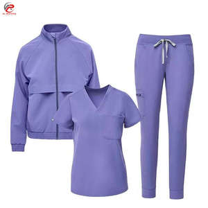 Premium Quality Wholesale Customized Hospital Surgical Scrub Sets Medical Nurse Uniforms <b>Jogging</b> Style Nurse 3 Piece Gown Sets - Product Image 4