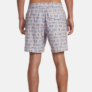 Shorts de bain imprimés pour hommes avec poches, taille élastique, séchage rapide, vêtements de plage décontractés, longueur Bermuda - Product Image 6