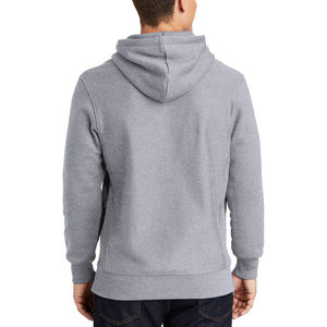 Sudadera con capucha clásica de forro polar para hombre con bolsillo canguro – Gris Jaspeado - Product Image 4