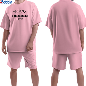 Summer Collection Customized Logo Trade Men's Plus Size Short Jogger <b>Set</b> Comfortable and Breathable Unisex Cotton Shorts <b>Set</b> - Product Image 5