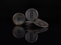 6 Buah Kancing Tanduk Alami Dipoles 20Mm Kualitas Tinggi Hitam Coklat Hewan/Imitasi Antik Gaya Eropa Hadiah Bisnis Jahit