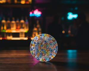 Sous-verre en verre mosaïque classique peint à la main, résistant à la chaleur et antidérapant pour la décoration de la maison, les bars et les cafés - Product Image 2