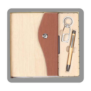 Juego de Regalo Corporativo de Cuero PU Personalizado de Lujo 4 en 1 (Agenda, Bolígrafo, Tarjetero) con Caja de Regalo de Color Personalizado en Relieve - Product Image 3