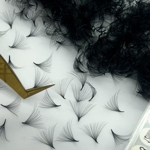 Extensiones de Pestañas de Volumen Sintético Hechas a Mano, Pre-fabricadas, 10D/14D/16D/20D, Naturales, Largas, Negras Mate, Marca Privada, Gran Venta - Product Image 3
