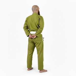 Kimono de Jiu-Jitsu pour homme, vert olive, coupe classique, 100% coton respirant, uniforme de Jiu-Jitsu, vêtements d'arts martiaux pour adultes - Product Image 3