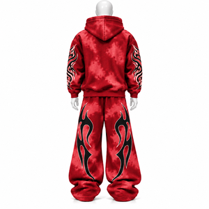 Ensemble de survêtement pour homme AMSEC INDUSTRY, personnalisé, avec logo imprimé, effet délavé à l'acide, strass, streetwear, poids lourd, 100% coton - Product Image 2