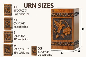 Urna funeraria artesanal de palisandro, caja de recuerdo de madera grabada, urna hecha a mano. - Product Image 4