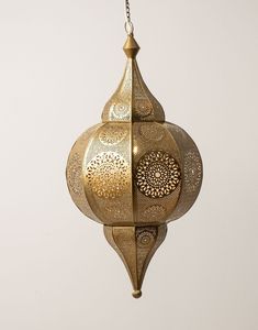 Lámpara Colgante Decorativa de Techo en Latón Antiguo con Diseño Árabe, Acabado Dorado, Decoración Moderna de Lujo para el Hogar - Product Image 4