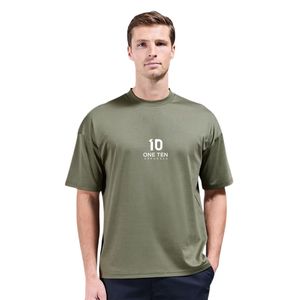 เสื้อยืดพรีเมียมผู้ชาย ผ้าเมอร์เซอไรซ์ อินเตอร์ล็อค ทรงหลวม แขนสั้น คอกลม ผ้าฝ้าย เสื้อผ้าลำลองใส่ได้ทุกวัน ขายส่ง - Product Image 1
