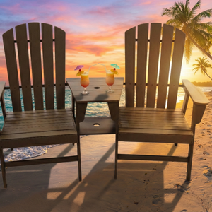 เก้าอี้คู่กลางแจ้งกันน้ำแบบทันสมัยเป็นมิตรกับสิ่งแวดล้อม (วัสดุไม้) - Product Image 3