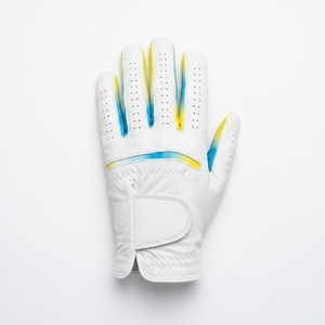 Premium Cabretta Leather Golf <b>Glove</b> Left Hand Unisex Soft Grip Breathable Comfort Fit Modern Contrast Pattern OEM ODM - Product Image 1