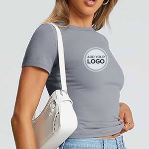 Camisetas de Mujer con Cuello en V, Manga Corta, Estampado Casual, Corte Regular, 2026 - Product Image 2