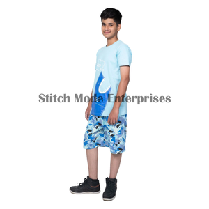Conjunto de Camiseta y Pantalones Cortos para Niños, Algodón, Verano, Camuflaje, 2 Piezas - Product Image 2