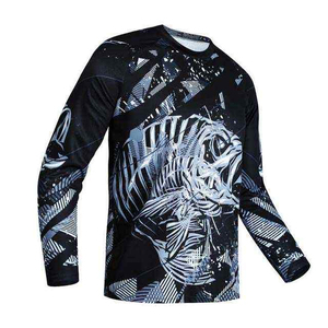 Sudadera Deportiva Unisex de Manga Larga para Pesca al Aire Libre, con Estampado por Transferencia Térmica, Absorción de Humedad, UPF 50, Diseño Sólido, Secado Rápido, 100% - Product Image 2