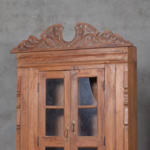 Vitrina de Madera Maciza Tallada a Mano, Colección Exclusiva, Puerta de Vidrio Vintage, Arte Antiguo del Himalaya - Product Image 3