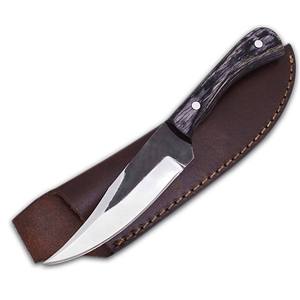 Cuchillo de Caza de Acero de Damasco Hecho a Mano, Forjado a Mano con Funda de Cuero, Espiga Completa, Grado Industrial OEM/ODM 56HRC - Product Image 1