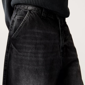 Vaqueros Baggy Rectos Personalizados de Estilo Urbano para Hombre, Vaqueros de Mezclilla de Algodón Oscuro Desgastado, Pantalones Vaqueros Vintage de Moda para Hombre - Product Image 4