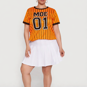 Camiseta Deportiva Sublimada con Rayas Estilo Y2K para Mujer, Jersey de Fútbol Americano, Ligera, Transpirable, de Poliéster, Personalizable para Equipos - Product Image 3