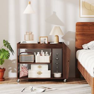 Comodino a 3 Ripiani con Ruote Universali e Design Versatile - Product Image 1