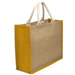 Premium Stylish Eco-Friendly <b>Reusable</b> Customizable Size & Color Handled Jute Shopping <b>Bags</b> with Letter Print for Everyday Use - Product Image 6