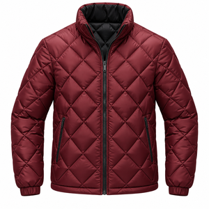 Blouson d'hiver personnalisé pour homme, col montant, design à capuche, rembourrage doux, toile imperméable, respirante, antibactérienne, anti-UV - Product Image 1