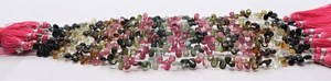 Perles facettées en tourmaline naturelle de qualité supérieure, forme poire, 8 pouces, taille 4x6 mm, perles de pierres précieuses en tourmaline multicolores - Product Image 4