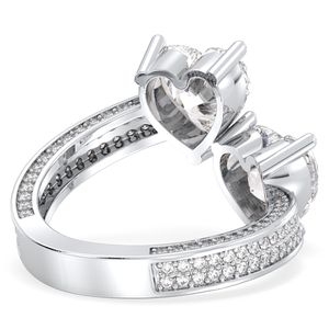 REYES แหวนหมั้นเงินแท้ 925 ประดับมอสซาไนต์สำหรับผู้หญิง ดีไซน์รูปหัวใจแบบใหม่ ของขวัญแต่งงาน เครื่องประดับคุณภาพสูง - Product Image 4