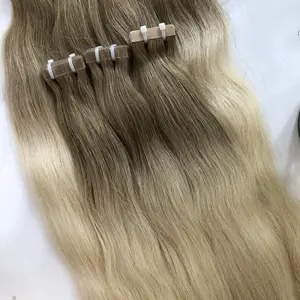 Tape In Hair Extension Blond Russian Color Hair made from Vietnam Wholesale Price No Mix No Synthetic 100% Vietnamese Hair