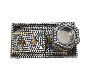 ชุดเตาเผาบัคฮูรแบบออลอินวัน ดีไซน์สวยงาม ทำจากไม้ เรซิ่น ทองเหลือง ประดับลายดอกกุหลาบ กลิ่นหอมแบบอาหรับ ปรับแต่งได้ ใช้สำหรับพิธีกรรมทางศาสนา ผลิตในตะวันออกกลาง - Product Image 3