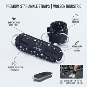 Wolson Industry Portable Heavy Duty Gym Ankle Strap Soft Polyester <b>Padding</b> 15 lb Load Capacity Cable Machine Leg Curl <b>Hip</b> - Product Image 6