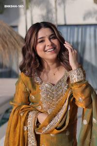 Elegant Look Excellent Quality Fancy Chiffon with <b>Sequins</b> Embroidered work Sharara-<b>Top</b> & Dupatta Set Supplier from India - Product Image 3