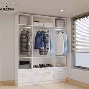 Muebles JY estilo europeo moderno RTA vestidor laminado tablero de partículas armario muebles de dormitorio - Product Image 6
