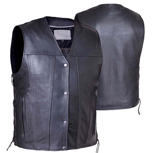 Gilet en cuir de haute qualité style motard, fabrication OEM, marque privée, vente en gros, export, industrie de la mode - Product Image 1