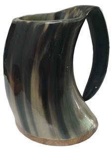 Jarra de Cerveza Estilo Vikingo Hecha a Mano con Cuerno Natural Ecológico, Tapa de Corcho para Botella de Agua, Incluye Cuchara y Pajita para Beber - Product Image 3