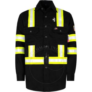 Chemise de travail de soudeur vintage pour homme, haute qualité, ignifuge, avec fermeture éclair, automne, avec éléments réfléchissants, vente en gros - Product Image 1