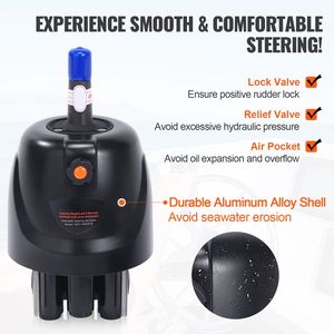 Kit di Sterzo Idraulico Fuoribordo da 300HP per Imbarcazioni Marine, Sistema Idraulico in Lega con Pompa Timone e Cilindro Bloccabile a Due Vie per Barche di 26 Piedi - Product Image 3
