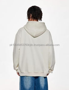 Men's <b>Vintage</b> <b>Oversized</b> Pullover Hoodie Heavyweight 100% Cotton Fleece <b>Sweatshirt</b> Embroidered Solid Pattern XL Size - Product Image 4
