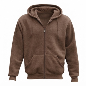 Sudadera con capucha unisex con cremallera, forro polar suave, estilo casual urbano. - Product Image 1