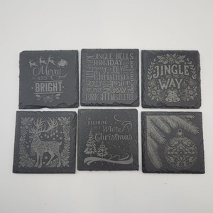 Ensemble de sous-verres en bois d'acajou faits à la main, vente en gros |   Design en relief |   En vrac - Product Image 4