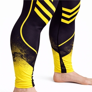 Leggings de compression pour hommes, respirants, en spandex/polyester, longueur intégrale, taille élastique, légers, ajustement compressif pour l'entraînement physique - Product Image 6