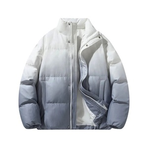 Veste d'hiver matelassée en duvet pour homme, coupe ample personnalisée, imprimé dégradé sur toute la surface, manteaux chauds pour homme - Product Image 6