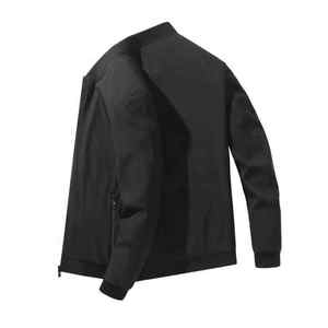 Chaqueta Bomber Azul Marino para Hombre, Cuello Alto, Cierre de Cremallera, Corte Regular, Color Sólido, Estilo Casual, Material Poliéster, Estilo Otoñal - Product Image 5