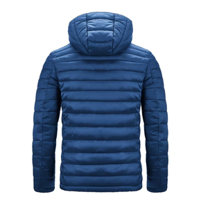 Mens Hooded Puffer Jacket <b>Winter</b> <b>Quilted</b> Outerwear Zip Up Warm Down Coat Casual Travel Wear Premium Mens Jacket - Product Image 2