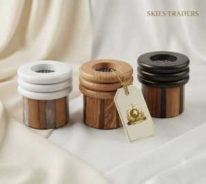 Brûleur d'encens en bois et céramique, diffuseur d'arômes moderne pour table - Product Image 4