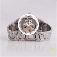 Montre de luxe exclusive en moissanite avec pierres serties à la main, bracelet entièrement recouvert et montre élégante et moderne