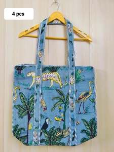 Luxury Handmade Quilted Cotton Shoulder Tote <b>Bags</b> for <b>Women</b> Stylish Block Print Sustainable Luggage Tote <b>Bag</b> Washable - Product Image 4