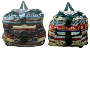 Ladies Fashion Summer Cotton Canvas Handmade Dari Backpack Zip Shoulder Handbags Purses for Women Girls Evening Party Style - Product Image 1